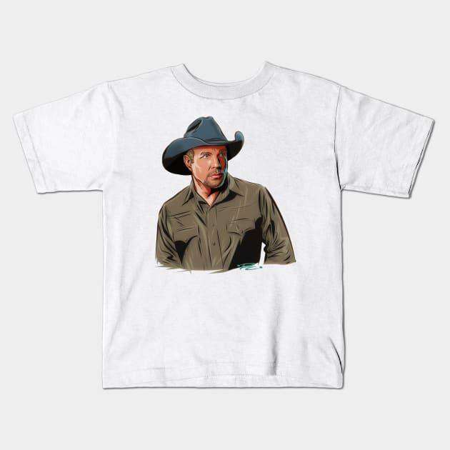 Garth Brooks - An illustration by Paul Cemmick Kids T-Shirt by PLAYDIGITAL2020